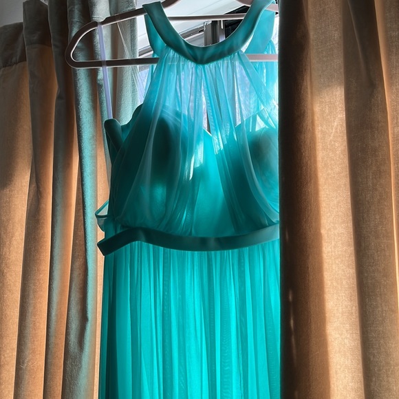 Pink Blush Halter Tulle Evening Maternity Gown by Eva Size Medium Halter - Picture 10 of 15